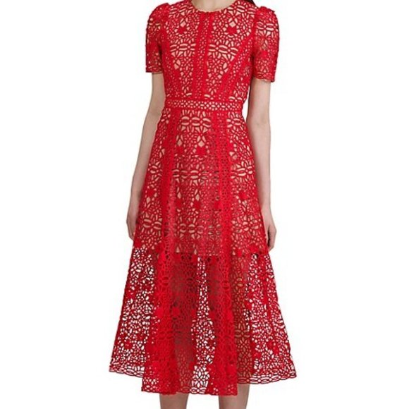 Self Portrait Guipure Lace Midi Dress - Picture 6 of 9